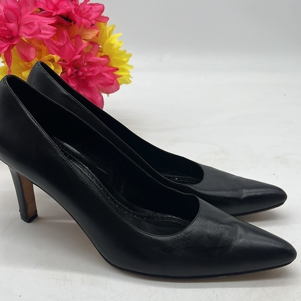 Brooks Brothers 346 Black Pumps Heels with Pointed Toe Size 9.5 BHE4583D